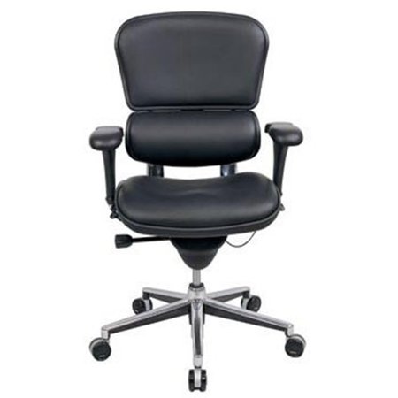 HOMEROOTS Black Leather Chair 26 x 27.5 x 40 in. 372373